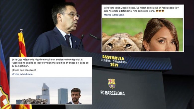 Barcelona ka punësuar një kompani për të ruajtur imazhin e presidentit Bartomeu  dhe për të kritikuar lojtarët, ish-lojtarët dhe kundërshtarët e tij