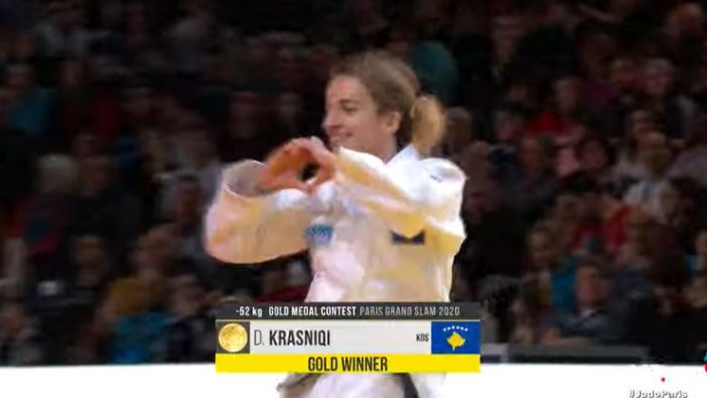Distria Krasniqi fiton medaljen e artë në Grand Slamin e Parisit