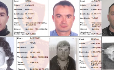 Shtatë personat më të rrezikshëm në Shqipëri të dënuar me burgim të përjetshëm, të cilët janë shpallur në kërkim nga policia