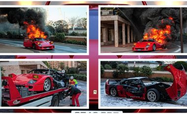 Ferrari një milion funtësh përfshihet nga zjarri në Monte Karlo, bëhet fjalë për modelin e rrallë F40 që arrin shpejtësinë maksimale prej 370 km/h