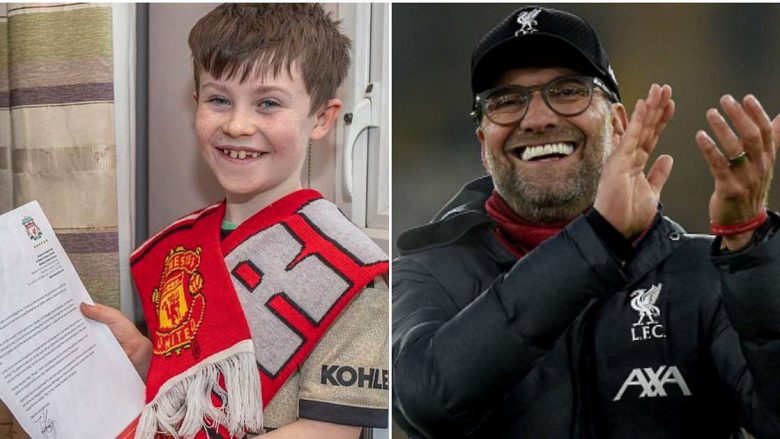Tifozi 10-vjeçar i Unitedit i lutet Kloppit që Liverpooli të humb një ndeshje, përgjigja e gjermanit është brilante
