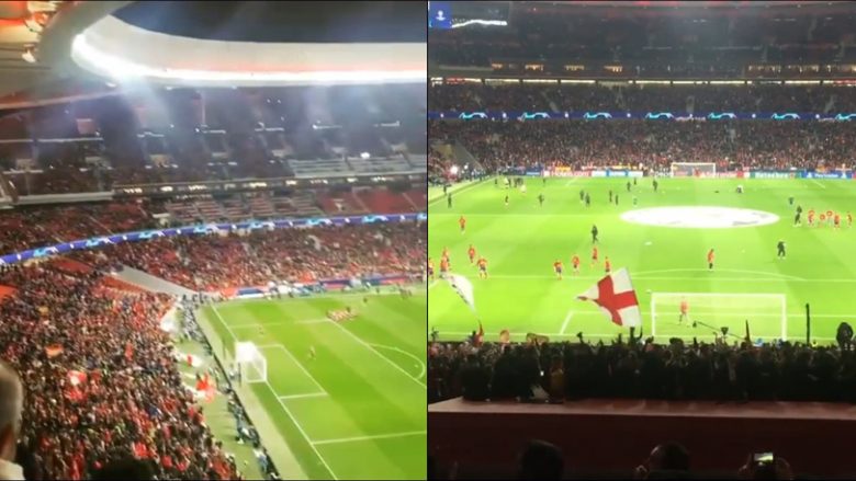 Tifozët e Liverpoolit bëjnë që stadiumi i Atleticos të ngjajë sikur është Anfieldi