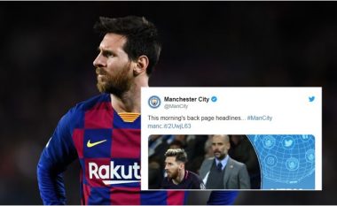 Faqja zyrtare e Manchester Cityt në 'twitter' shpërndanë një lajm ku flitet për transferimin e Lionel Messit