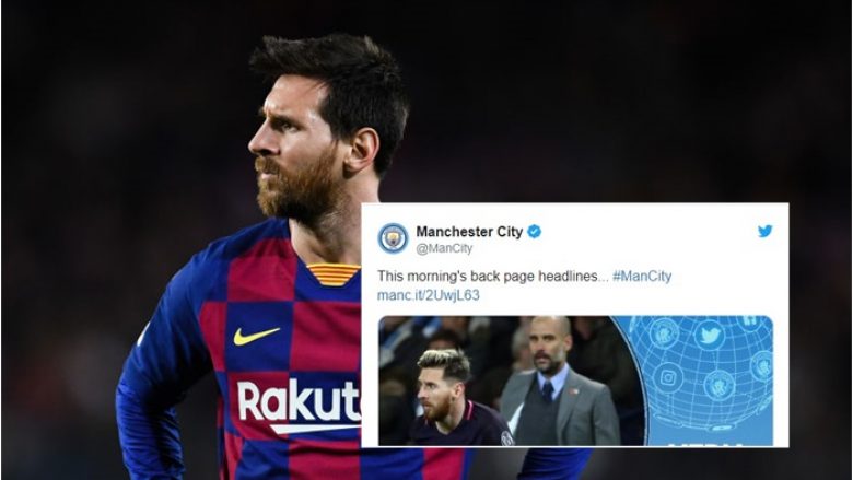 Faqja zyrtare e Manchester Cityt në ‘twitter’ shpërndanë një lajm ku flitet për transferimin e Lionel Messit