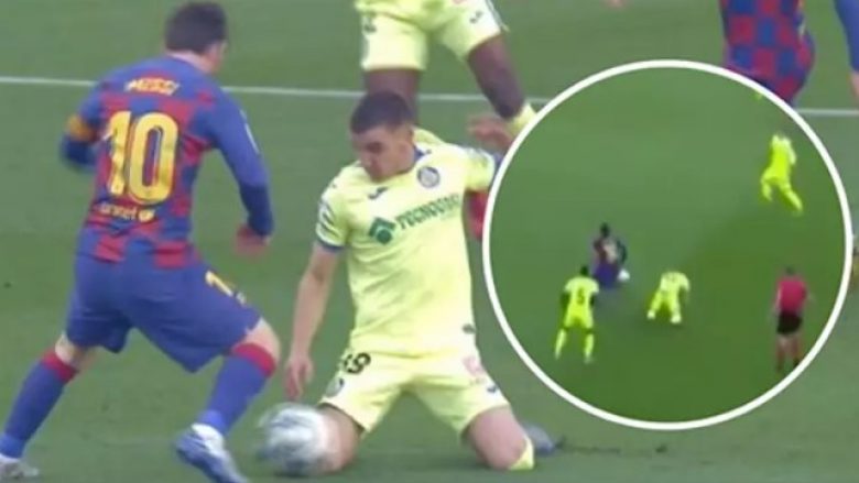 Messi në ‘top formë’, gjunjëzon kundërshtarin duke e dribluar – bëhet hit në rrjetet sociale