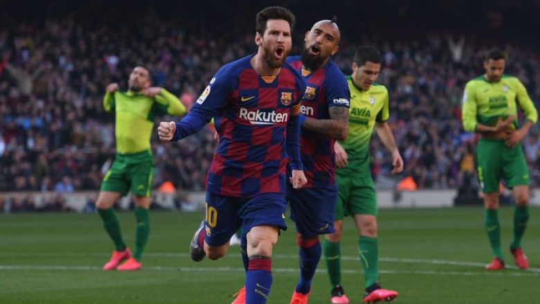 Messi kompleton het-trikun brenda 40 minutave ndaj Eibarit