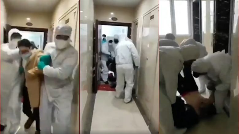 Të dyshuar me coronavirus, momenti kur policia kineze detyron familjet të futen në karantinë