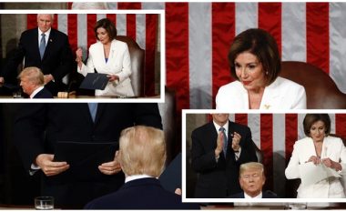 Donald Trump refuzoi t’i shtrëngojë duart me Nancy Pelosin, ajo e grisi fjalimin