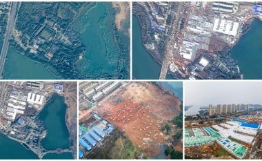 Dikur zonë e gjelbëruar, sot me një objekt gjigant – imazhet satelitore tregojnë me çfarë shpejtësie është ndërtuar spitali në Wuhan