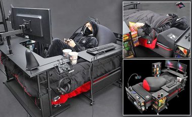 Të apasionuarit e video-lojërave gëzohen, në treg prezantohet shtrati që i ka të gjitha – mbajtëse pijesh, tavolinë për ushqim dhe hapësirë për ekrane