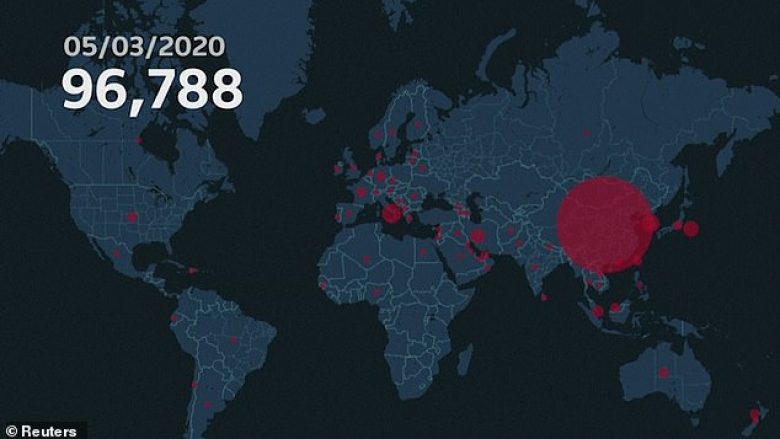 Si është përhapur coronavirusi nëpër botë? Video-grafika që tregon zgjerimin në disa vende gjatë dy muajve të fundit