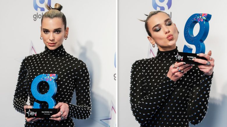 Dua Lipa mahnit me dukjen e saj në “Global Awards 2020”, fiton çmimin “Artistja më e mirë britanike”