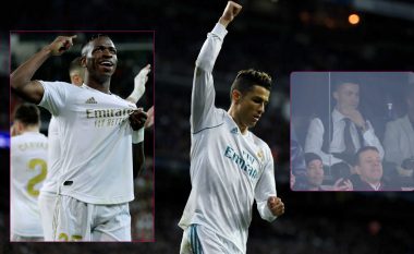 Në fund të pjesës së parë, Ronaldo shkoi në zhveshtore për ta motivuar Realin – Vinicius ia shpërbleu duke festuar si ai