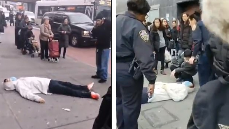 Videoja tronditëse tregon se si djali rrëzohet në rrugët e New York-ut gjatë “shpërthimit” të coronavirusit
