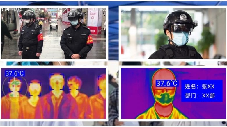 Frika nga coronavirusi, policët kinezë përdorin helmetat e mençura – ato matin temperaturën e këmbësorëve