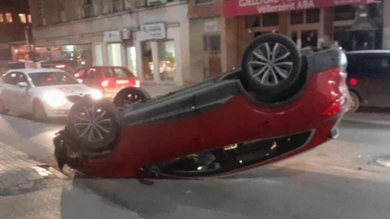 Rrokulliset një veturë në Prishtinë, lëndohet një person