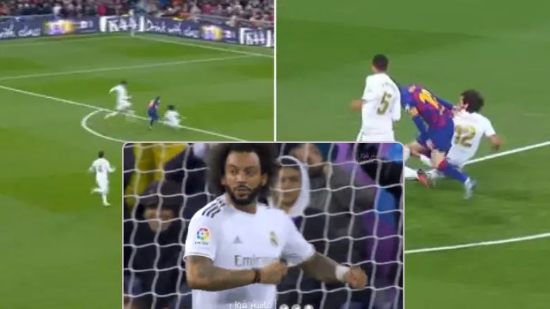 Marcelo festoi sikur të kishte shënuar kur parandaloi gol potencial me intervenimin ndaj Messit