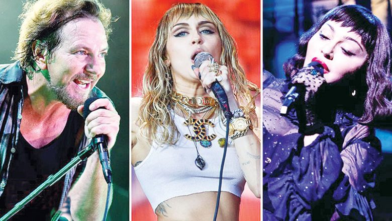 Pearl Jam, Miley Cyrus dhe Madonna anuluan koncertet për shkak të frikës nga coronavirusi