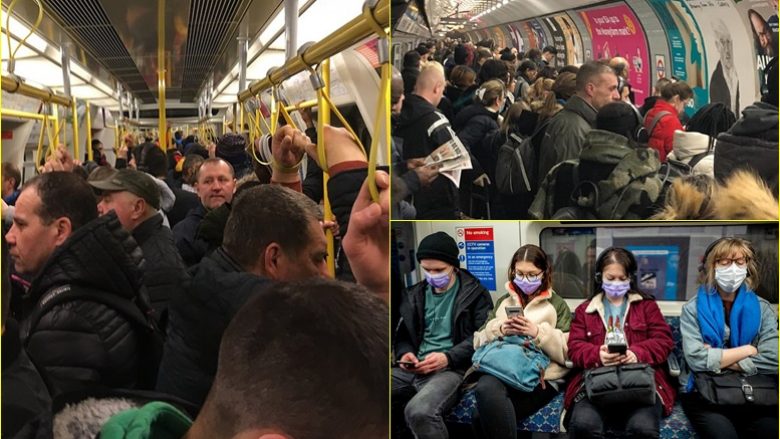 Çfarë ndodhi me “mbajtjen e distancës”? Miliona londinezë vazhdojnë të udhëtojnë “të paketuar” në trenat nëntokësor!