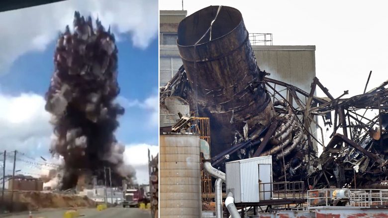 Kalimtari i rastit filmon momentin kur fabrika e letrës në SHBA shpërthen, i tërë objekt gjigant hidhet në erë – nuk raportohet për të lënduar