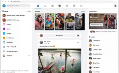 Facebook është ri dizajnuar dhe përditësuar me sistemin e errësimit të sfondit, por për vetëm disa përdorues