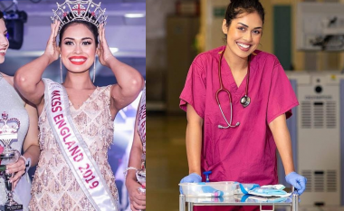 ”Miss Anglia” Bhasha Mukherjee lë kurorën e bukurisë për të punuar si doktoreshë në ndihmë të të prekurve me coronavirus