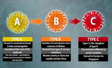 Studiuesit kanë zbuluar se ka tri variante të coronavirusit të ri, të përhapur në të gjithë botën