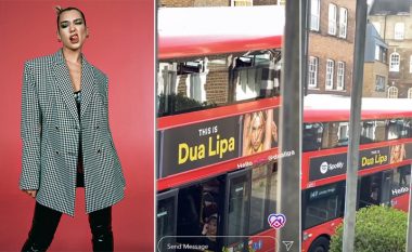 Dua Lipa promovohet edhe në autobusët e famshëm të Londrës