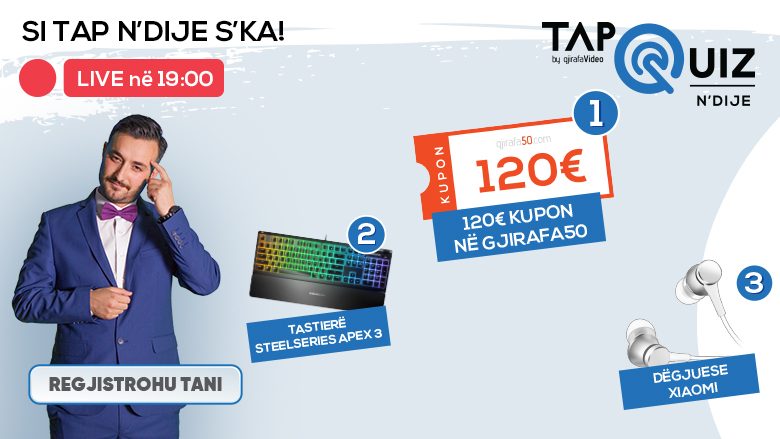 Kuizi “Tap n’All”: Sonte mund të fitosh kupon në vlerë 100 euro