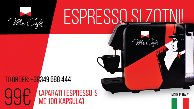 Pi espresso n’shpi si zotni – plus transportin me 100 kapsula gratis e ki