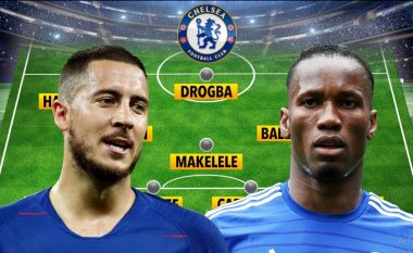 Formacioni më i mirë në histori të Chelseat me futollistë jo anglezë – Makelele, Hazard dhe Drogba, por mungon Kante