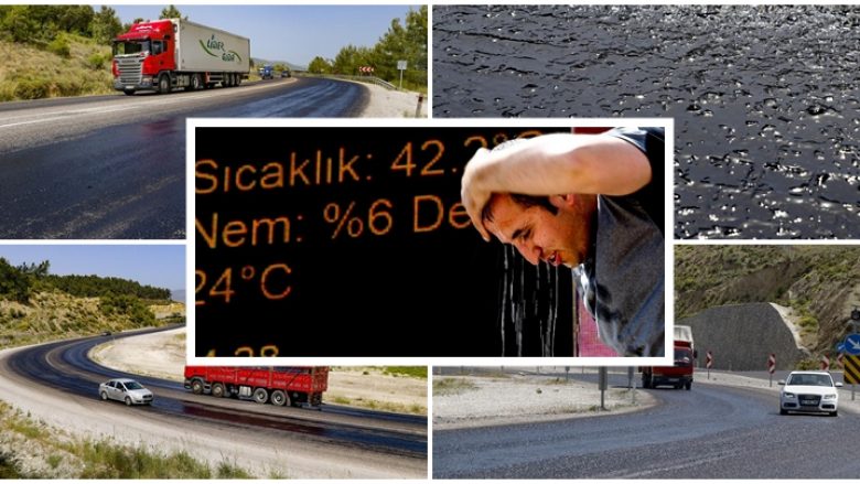 Temperaturat e larta “kaplojnë” Antalian, shkrihet asfalti në mbi 42 gradë