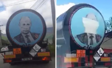 Shoqërohen në polici vozitësit serbë që kishin vendosur fotografitë e Putinit e Karaxhiqit në maune