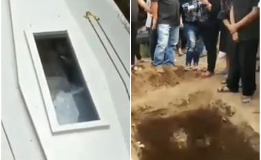 Po bëheshin gati të varrosin më të dashurin e tyre në Indonezi, dukej sikur po ua “bënte me dorë” nga paneli i xhamit