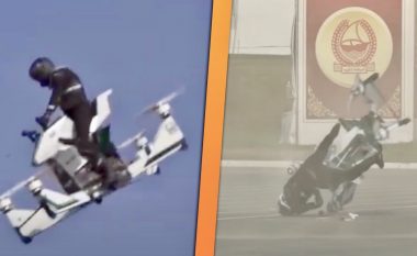 Po shëtitej me motoçikletën fluturuese, polici i Dubait rrëzohet nga 30 metra lartësi – shpëton mrekullisht