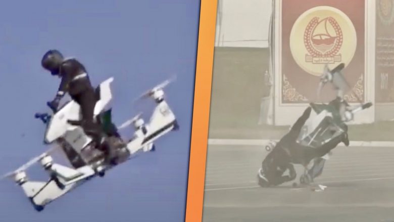 Po shëtitej me motoçikletën fluturuese, polici i Dubait rrëzohet nga 30 metra lartësi – shpëton mrekullisht