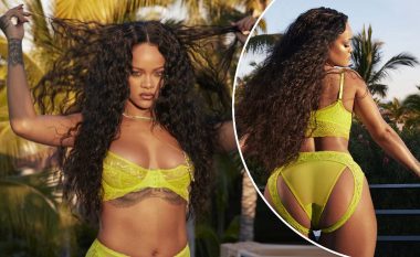 Rihanna prezanton linjën e saj të të brendshmeve, ndërsa vë në pah figurën trupore