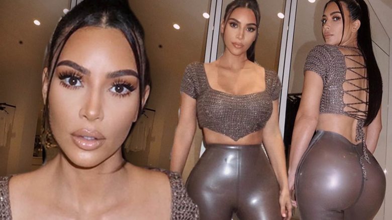Kim Kardashian mahnit me dukjen e saj e veshur në lëkurë, ndan imazhe provokuese në rrjetet sociale