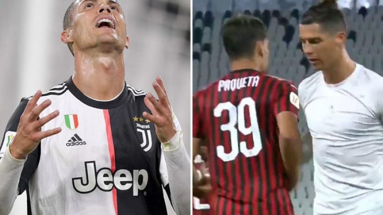 Konfrontimi i Cristiano Ronlados me Lucas Paquetan, pas barazimit pa gola në ndeshjen Juventus – Milan në Kupën e Italisë
