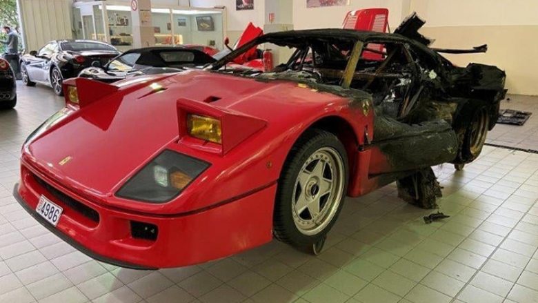 Ferrari i rrallë që u dogj në Monako do t’i hyjë procesit të rikonstruktimit