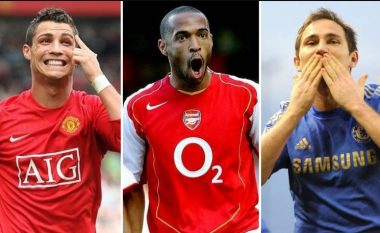 Top 10 lojtarët më të mëdhenj në histori të Ligës Premier – Ronaldo i treti, asnjë lojtar i Liverpoolit në listë