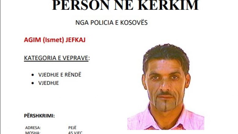 Agim Jefkaj në kërkim, policia kërkon ndihmën e qytetarëve për arrestimin e tij