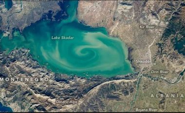 Një tornado në liqenin e Shkodrës, NASA publikon foton e magjishme nga Shqipëria