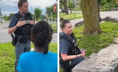Oficerja amerikane përlotet kur i afrohet vajzës me ngjyrë