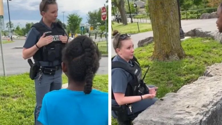 Oficerja amerikane përlotet kur i afrohet vajzës me ngjyrë