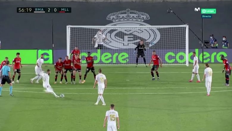 Sergio Ramos në rolin e sulmuesit – shënon një supergol nga goditja e dënimit ndaj Mallorcas