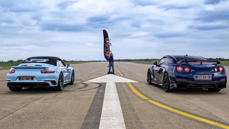 Duel shpejtësie ndërmjet Nissan GT-R dhe Porsche 911 Turbo S