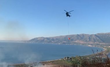 Zjarr i madh në Pashaliman, nis operacioni me helikopterë nga ajri