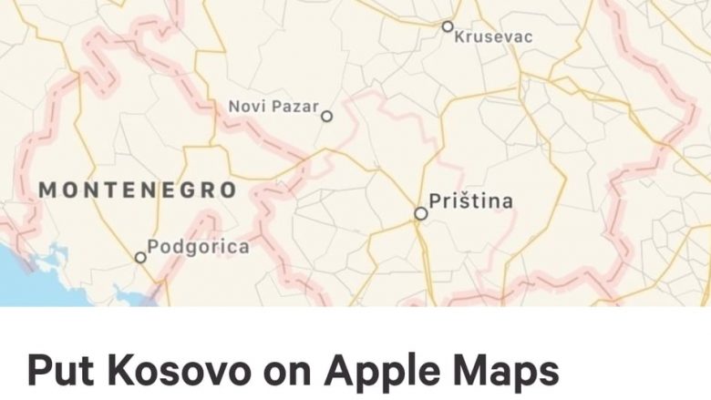 Peticioni ‘Vendoseni Kosovën në Apple Maps’ mbledh afro 80 mijë nënshkrime – numri vazhdon të rritet çdo minutë