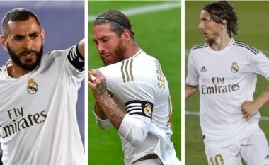 Të tre bashkë kanë 100 vjet - Ramos, Modric dhe Benzema, po e udhëheqin Real Madridin drejt titullit